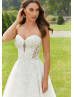 Detachable Straps Beaded Ivory Lace Tulle Timeless Wedding Dress